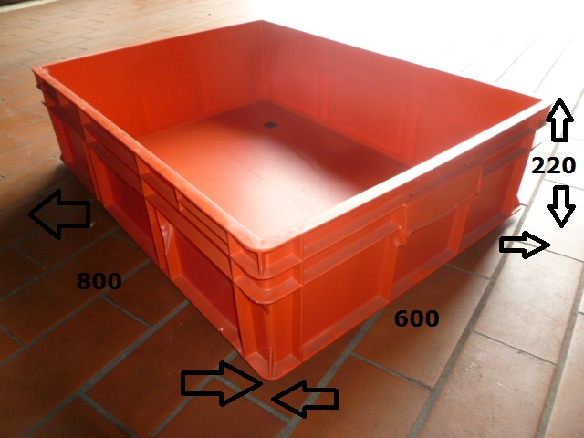 Rote Behälter / Boxen in verschiedenen Größen