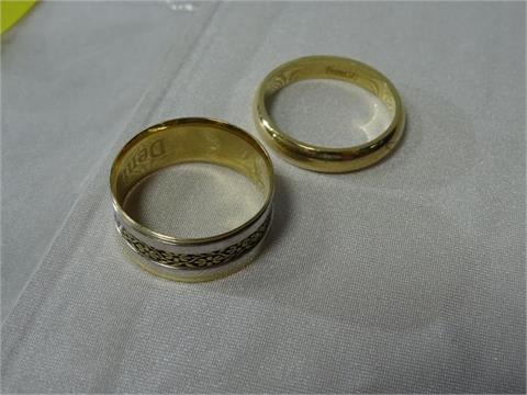 1 Ring Piramit 585 und 1 Ring Cici 585 Gold